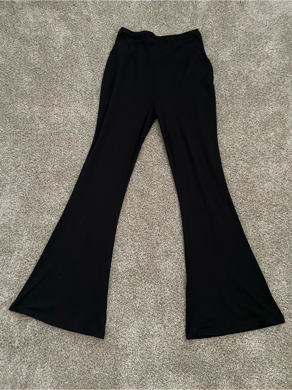 Women's Black Flared Knit Pants